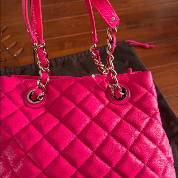 Kate Spade vibrant pink Quilted Women's Bag with original Brown bag - Picture 5 of 14